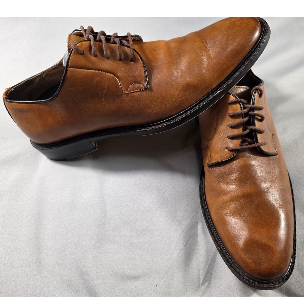 Geox Respira Craig Oxford Shoes Mens 8.5 Tan Brown Leather Almond Toe